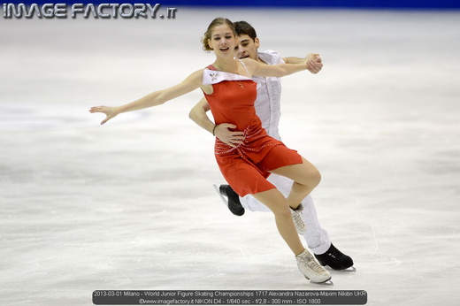 2013-03-01 Milano - World Junior Figure Skating Championships 1717 Alexandra Nazarova-Maxim Nikitin UKR